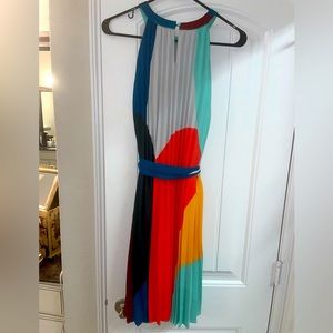 Skies are blue pleated dress